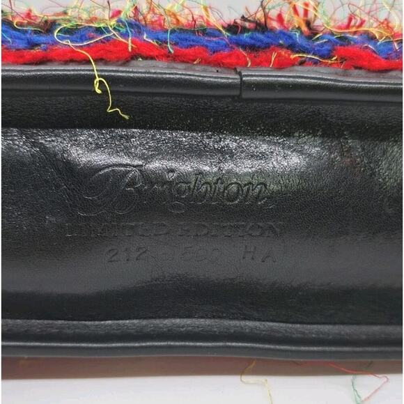 Y2K Brighton Small Fringed Eyelash Rainbow Handbag Purse Small Leather Fiesta - Picture 7 of 9